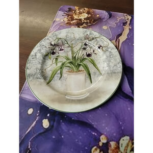 American Atelier Floral Jardin 5250 8" Dessert Plate w/Orchid Pattern